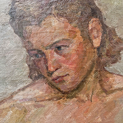 [Ню] Динес Ю. С. Ню с поворотом головы. Холст, масло.