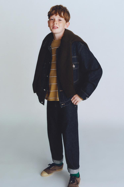 ZARA Х BENSIMON ® ЛОНГСЛИВ С ДЛИННЫМИ РУКАВАМИ В ПОЛОСКУ, ОЛИВКОВО-ЗЕЛЕНЫЙ