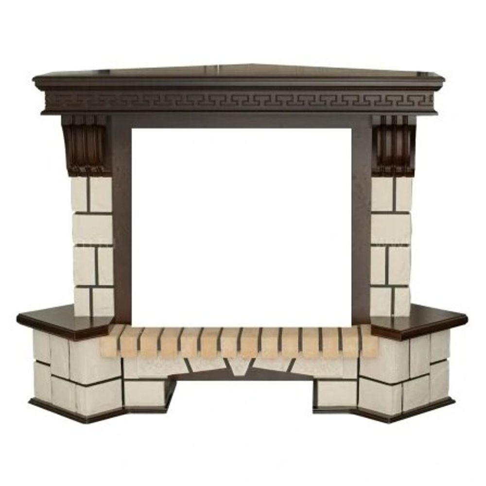Портал каминный из МДФ RealFlame Stone 26 AO античный дуб Corner, угловой