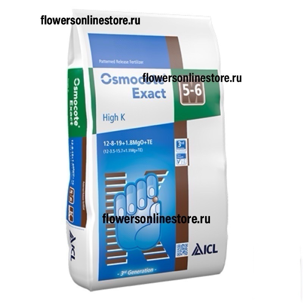 Осмокот Экзакт Стандарт Хай К 12-8-19+1,8MgO+TE 5-6 м