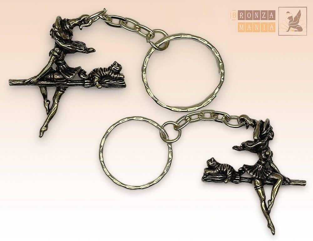 брелок Ведьма с котом