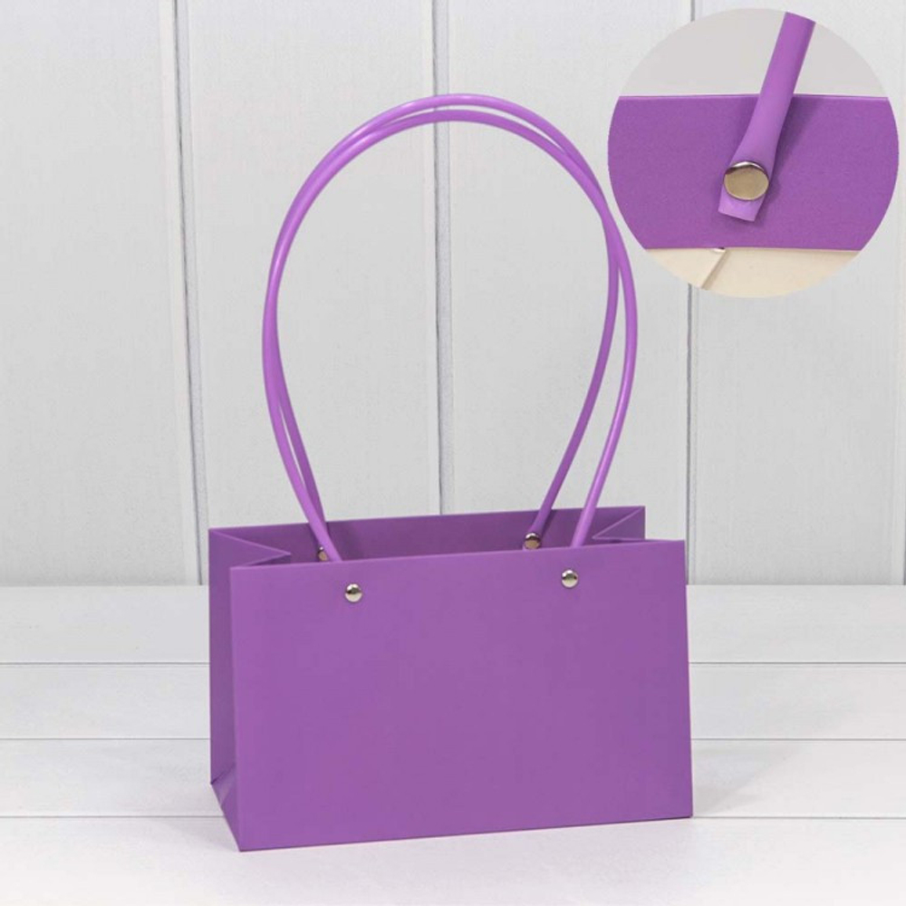 Пакет подарочный 22х13.5х11см Ваза для цветов (Фиолетовый)