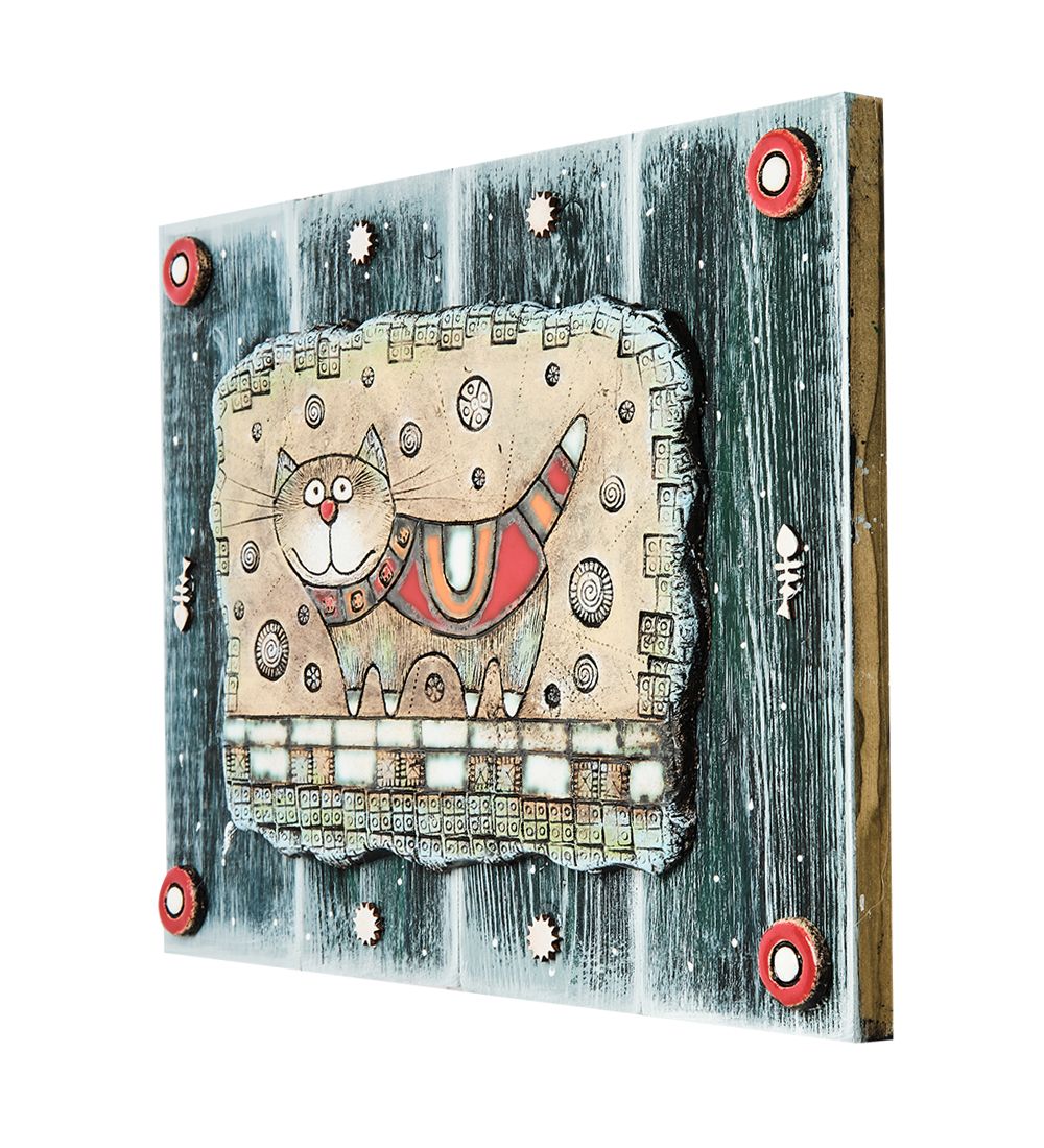 KK-749 Панно «Кот красавец» шамот