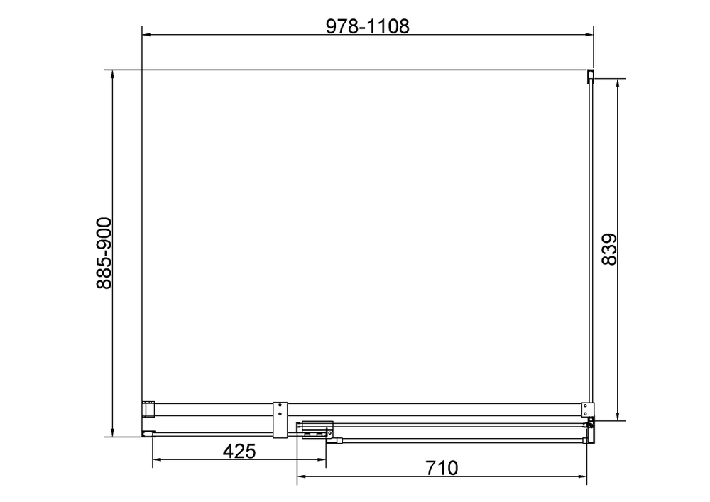 Душевой уголок Экстенза (Extenza) Vincea VSR-4EX101190CL, 1000/1100*900, хром, стекло прозрачное