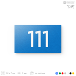 Номер на дверь квартиры 111, табличка на дверь для офиса, кабинета, аудитории, склада, голубой 120х70 мм, Айдентика Технолоджи