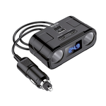 Разветвитель прикуривателя WALKER WSC-45, 120Вт, 2 разъема, 2хUSB(2А), 2хType-C(PD, 22W), с дисплеем