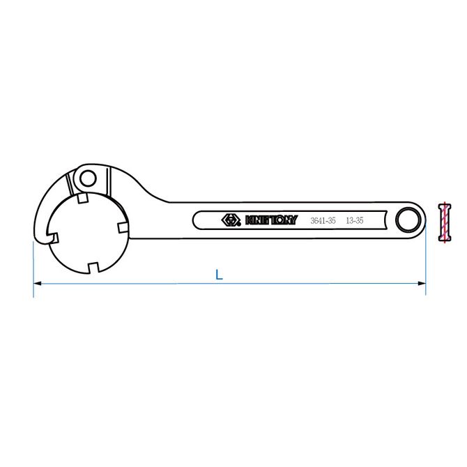 KING TONY (3641-I0) Ключ радиусный шарнирный 120-180 мм, для цилиндрического крепежа