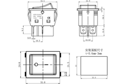 Клавишный выключатель REXANT 250v 30а (4с) on-off красный с подсветкой (rwb-502) 10 шт. 36-2346