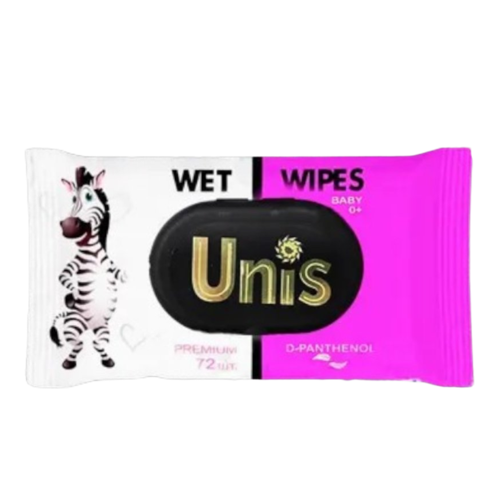 Салфетки влажные "Unis" д-пантенолом 72 шт