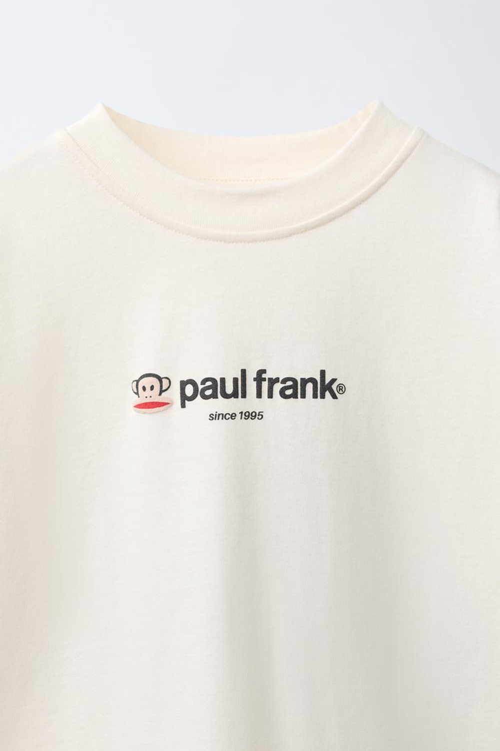 ZARA ФУТБОЛКА С ПРИНТОМ PAUL FRANK™, СВЕТЛЫЙ ЭКРЮ