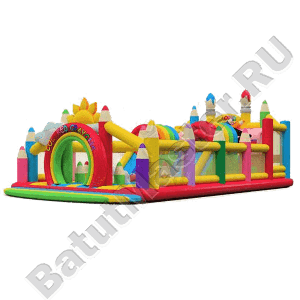 Надувная полоса препятствий "Коробка с карандашами"