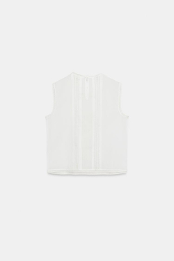 ZARA БЛУЗА С ВЫШИВКОЙ В РОМАНТИЧЕСКОМ СТИЛЕ — ZW COLLECTION, БЕЛЫЙ