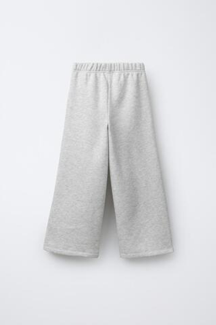 ZARA БРЮКИ WIDE LEG С ПРИНТОМ, СЕРЫЙ МЕЛАНЖ
