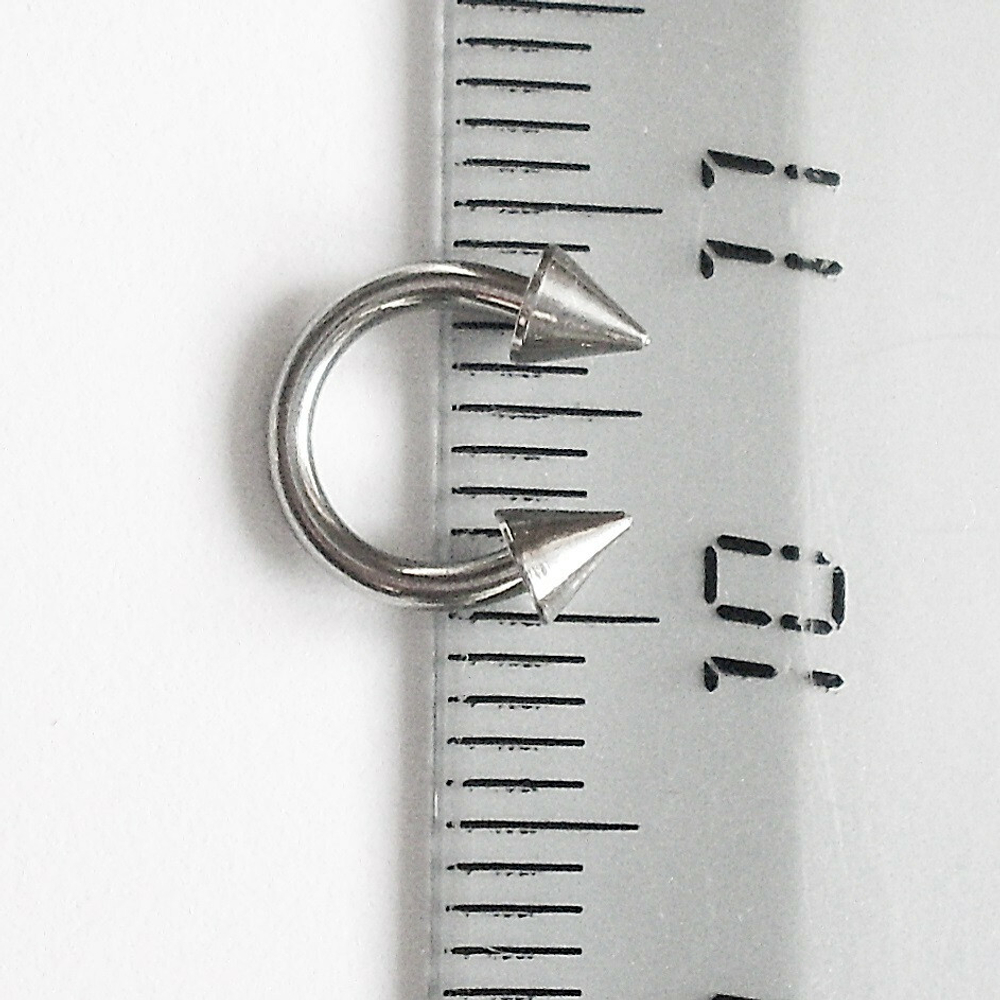Подкова для пирсинга, диаметр 6 мм, с конусами 3 мм. Сталь 316L. 1 шт