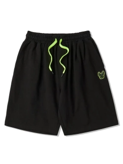 Шорты с высокий посадкой и неоновыми шнурками