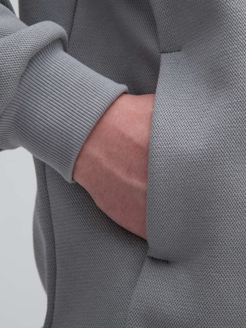 Толстовка на молнии с капюшоном теплая. Грей