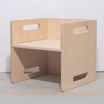 Стул перевертыш Чек, растущий детский стол и стул 2в1 из фанеры березы, прозрачный лак