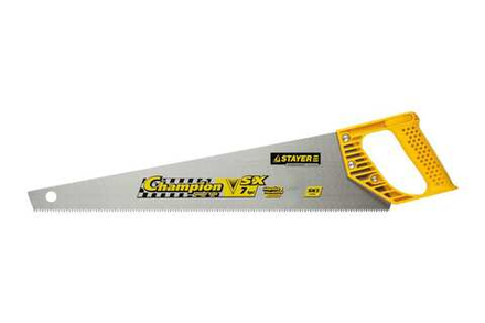 Ножовка STAYER "PROFI" "CHAMPION", сверхбыстрый рез, прямой зуб, пластиковая ручка, 7 TPI. 450мм.