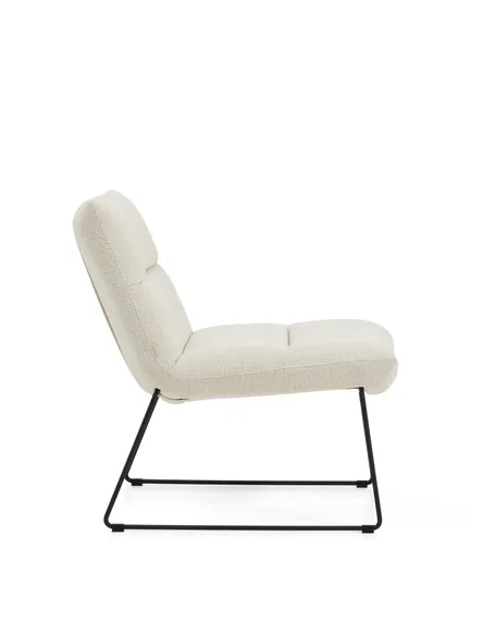 Лаунж-кресло Asen, бежевый шенилл, черные ножки