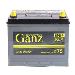 Аккумулятор GANZ ASIA EFB 75 А/ч обратный R+ 260x175x225 D26 EN 580 А