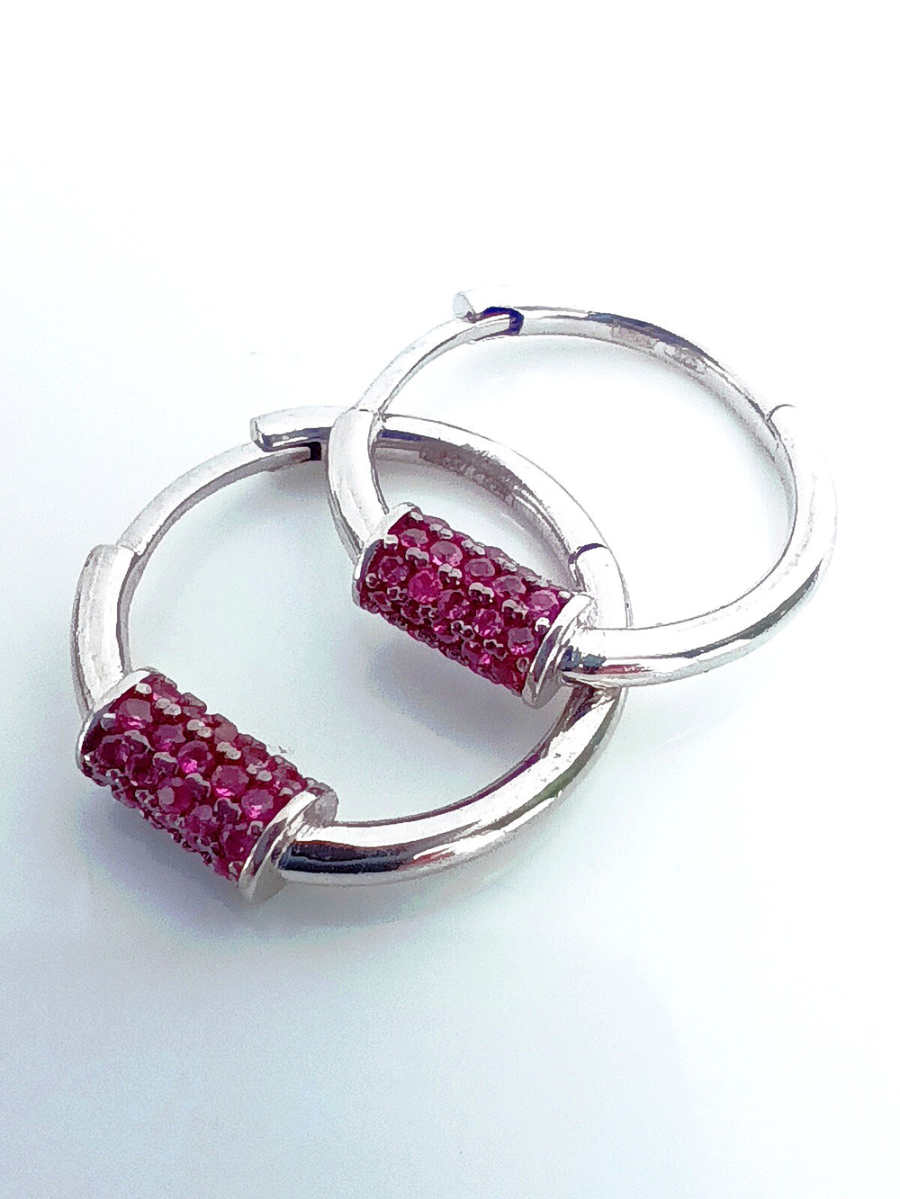 Серьги конго Эстерелла, серебро 925*, родирование, фианит/Ф