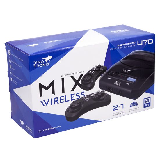 Игровая приставка Dinotronix Mix Wireless + 470 игр (модель: ZD-01A, Серия: ZD, AV, 2 беспроводных джойстика)