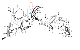 64501-K04-930ZE. COVER, R. FR. SIDE *R354* (R354 GLOWING RED). OEM Fairing Honda Forza300