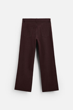 ZARA ДЖИНСЫ СВОБОДНОГО ПОКРОЯ, БУРГУНДСКИЙ