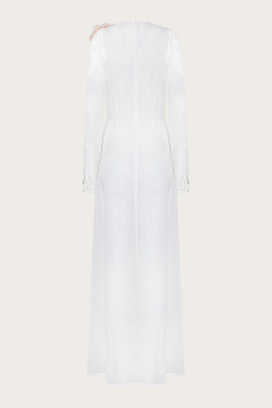 Белое платье-макси с декором из цветов