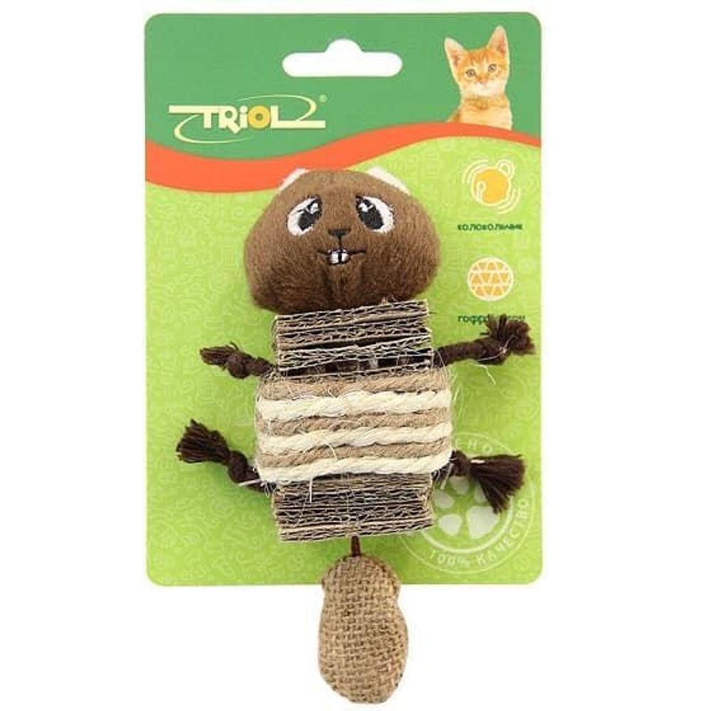 Игрушка для кошек &quot;Бобренок&quot;, 140мм  (Триол) TT08