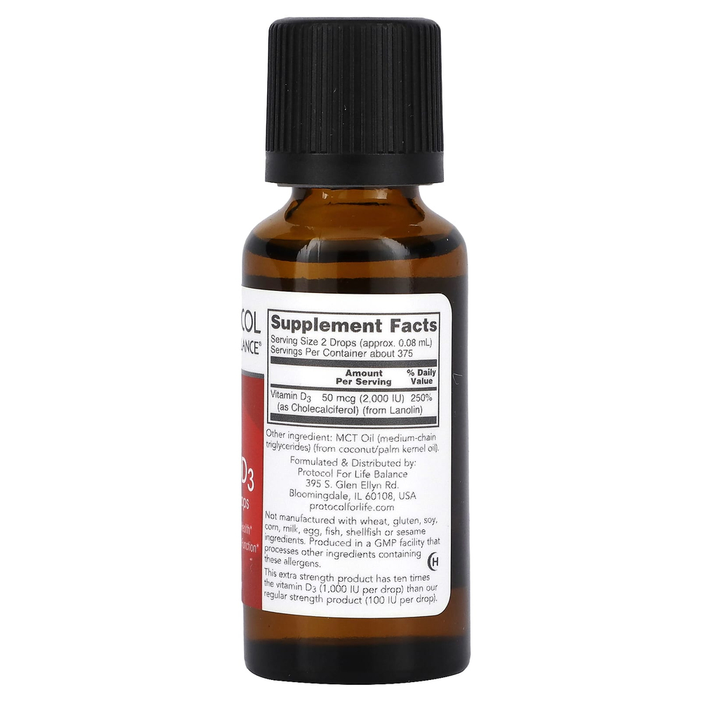 Protocol for Life Balance, жидкий витамин D3, 30 мл (1 жидк. унция)