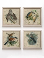 Картины на стену интерьерная на холсте 4 шт, 23*23 см