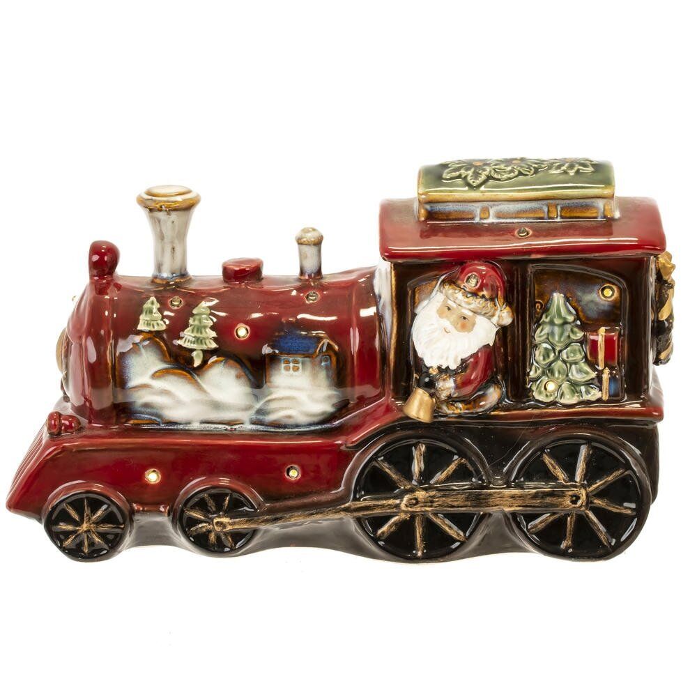 GAEM Фигурка декоративная c подсвет "Дед Мороз на поезде" (AAx3, н/п), L27 W10 H15 см
