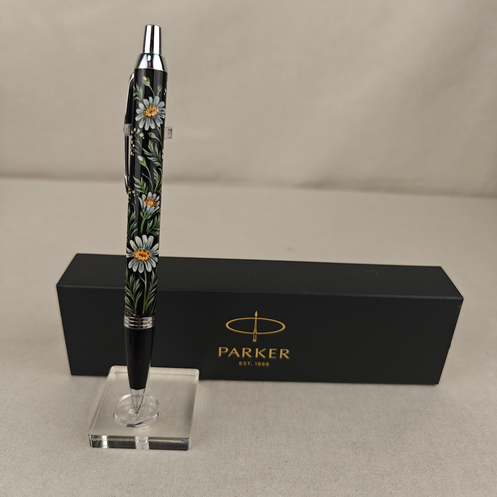 Ручка шариковая "Ромашки" с ручной росписью