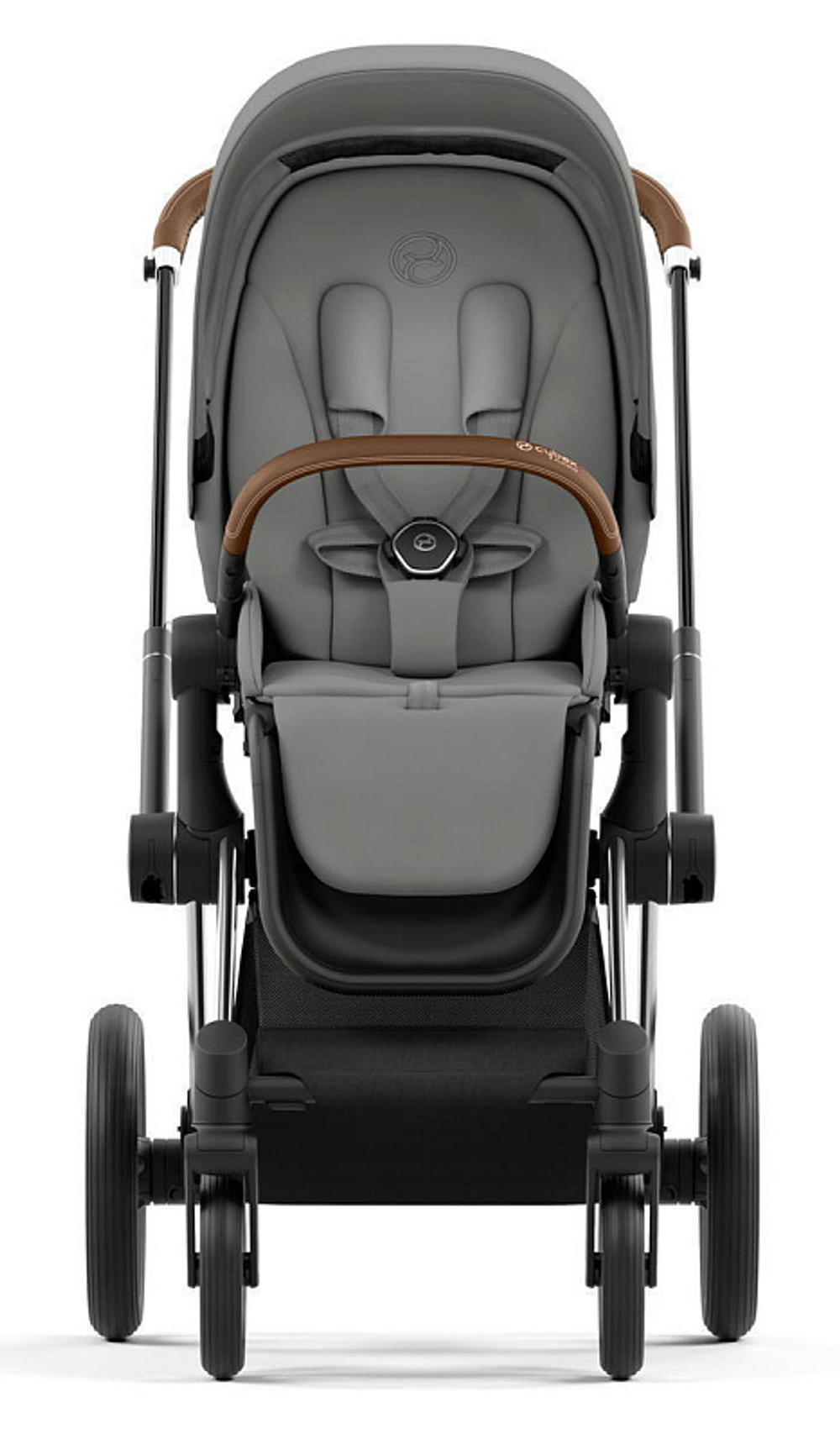 Коляска 3 в 1 Cybex Priam IV Chrome Brown complete и автокресло Aton S2 i-Size Ocean Blue Mirage Grey