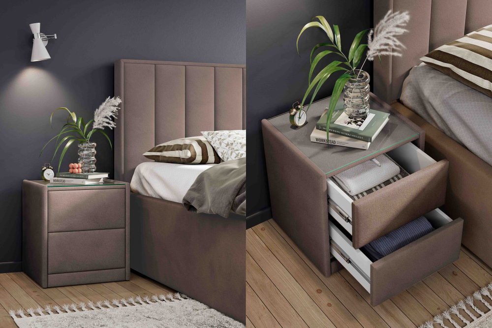 Тумба мягкая "Аризона"  Мора темно-коричневый