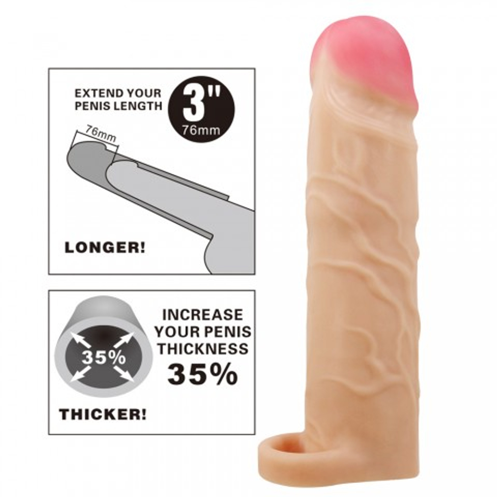 Реалистичная насадка на пенис Gerd (19,5 см) телесная