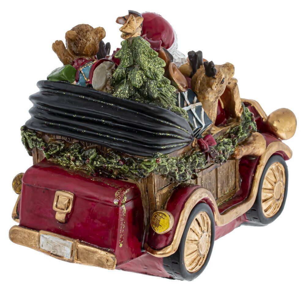 GAEM Фигурка декоративная "Дед Мороз на машине" с подсвет (2xAA н/п), L25 W12 H16 см