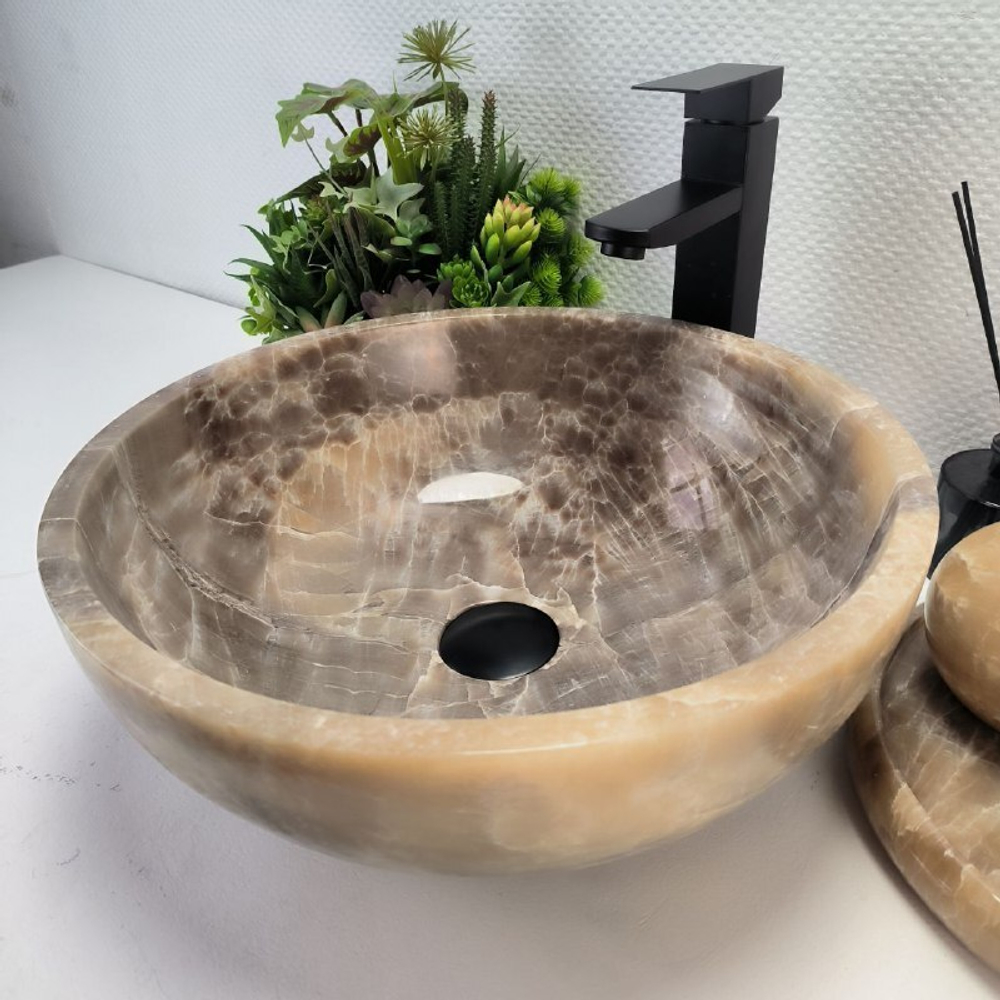 Раковина из оникса Bowl Grey TinLip BO-62932 40*40*15 44