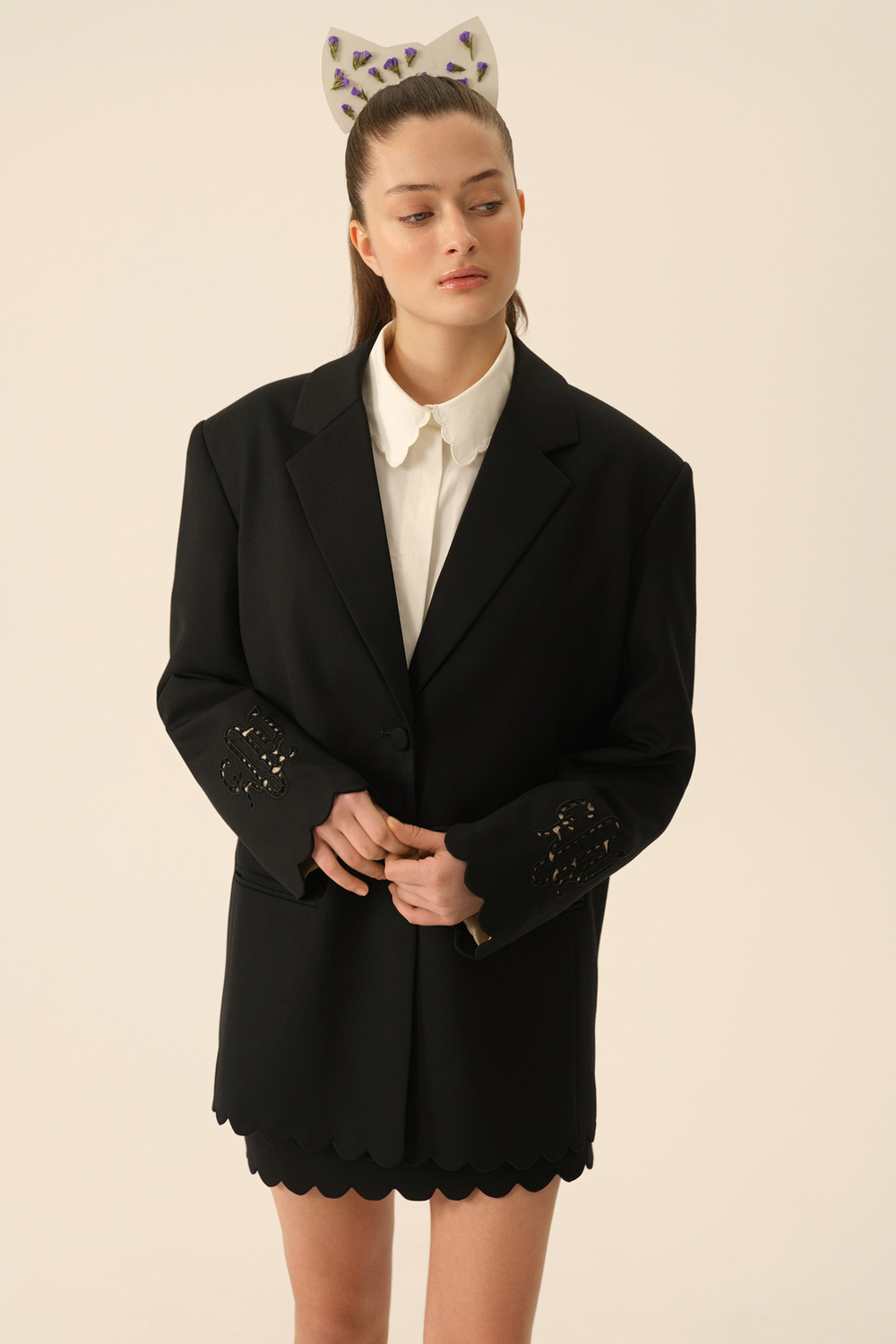 Жакет с ришелье ((Romantic CEO)), черный