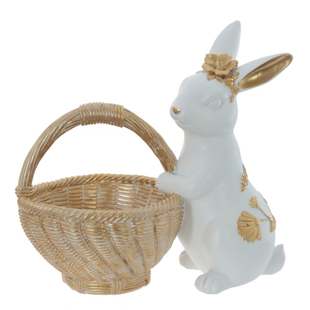 GAEM Фигурка декоративная "Заяц с корзиной", L24 W15 H24 см