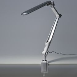 Настольный светильник ЭРА NLED-496-12W-S светодиодный на струбцине серебро