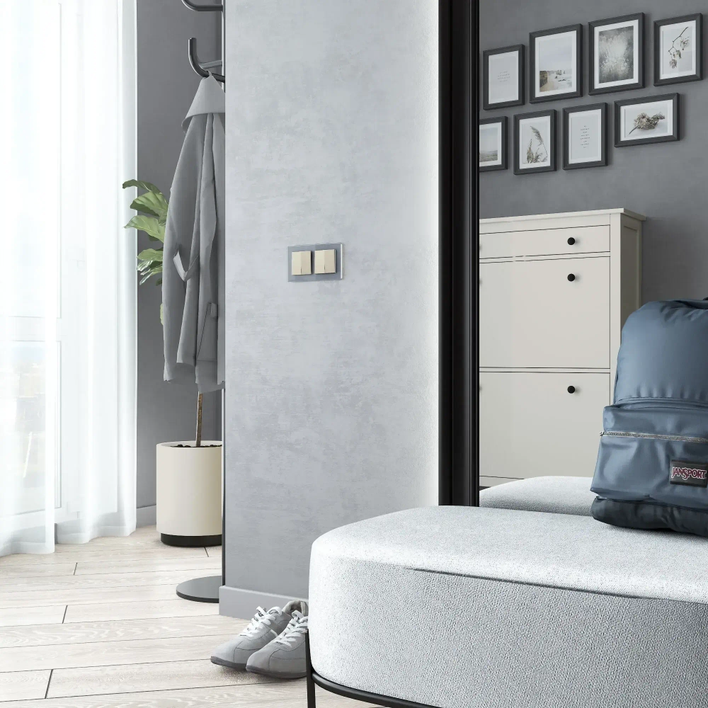 Рамка из стекла на 2 поста Favorit серый W0021115