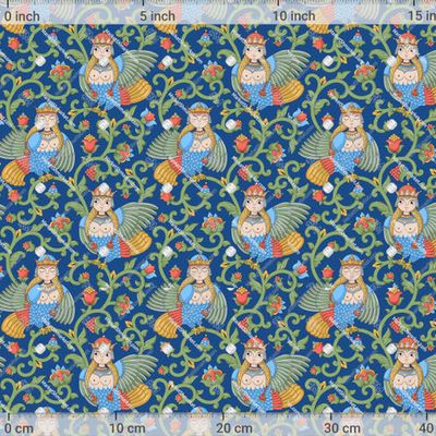 Птицы Сирин на синем by Lena Rybakova 909 DPI