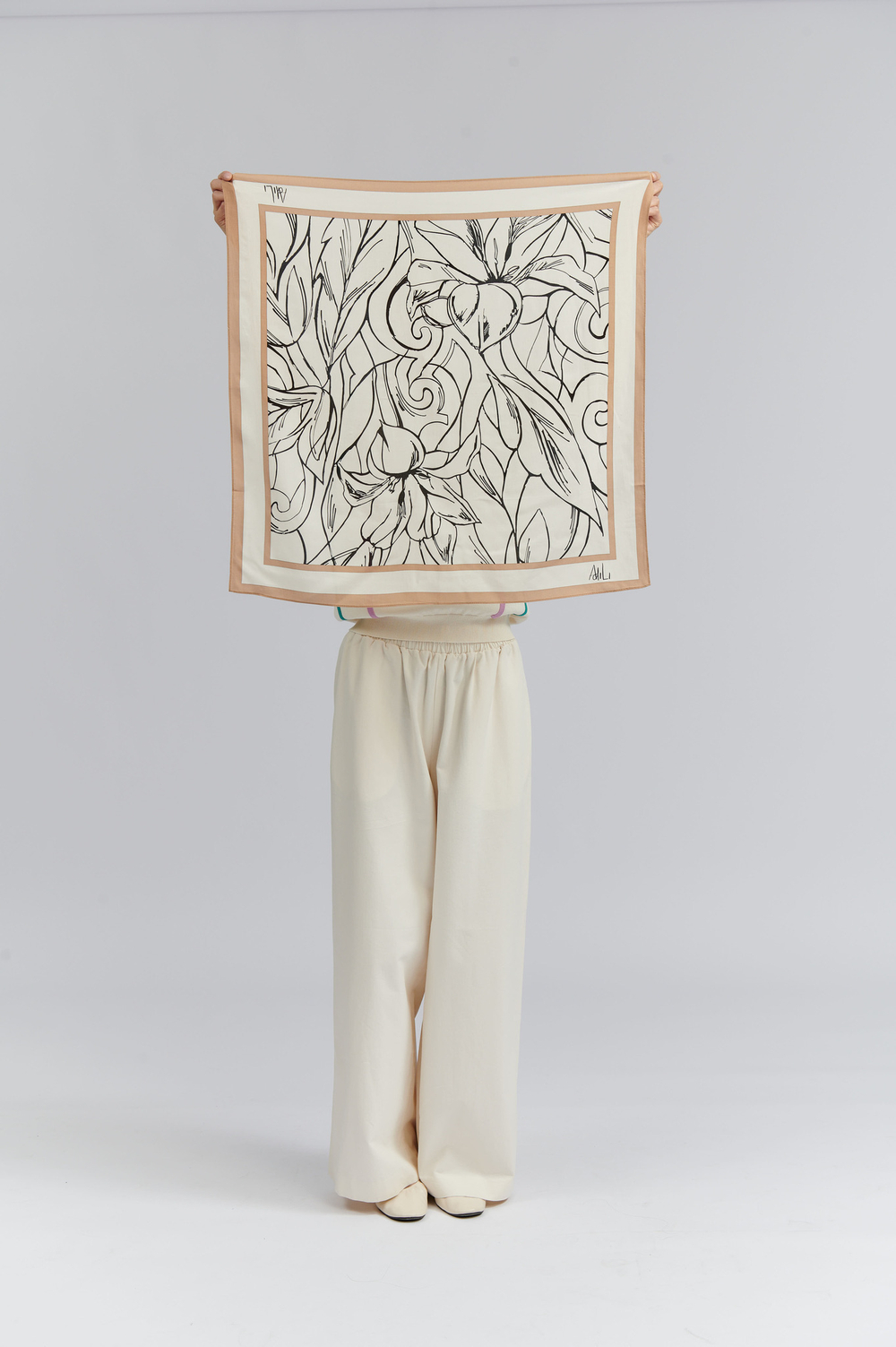 ПЛАТОК вискоза | 70х70 | (245-02) «Гүлзар бақ»