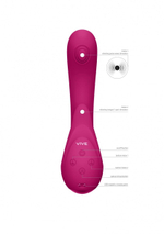 Розовый вибромассажер Miki со стимулятором клитора - 17 см.