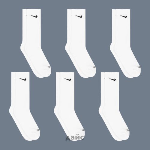 Носки Nike Everyday Plus Cushioned 6 PR артикул:SX6897-100 - купить в магазине Дайс