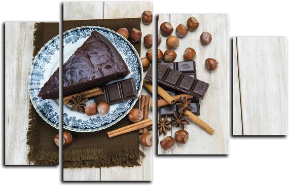 Модульная картина " Шоколадный торт "