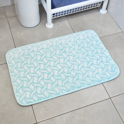Коврик для ванной 40*60см "Зигзаги" мягкий ворс, полиэстер, зеленый