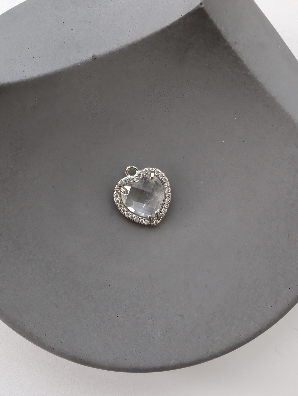 Подвеска сердце горный хрусталь, 16мм